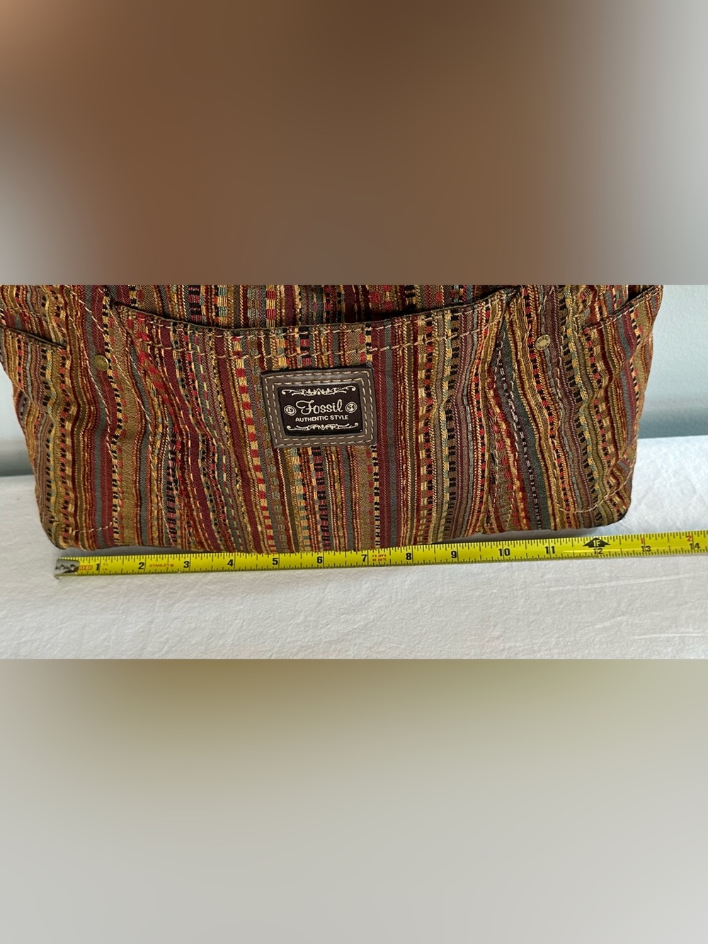 Vintage Fossil Presley Bag Tapestry Color Striped Excellent Y2K Condition - Picture 3 of 14